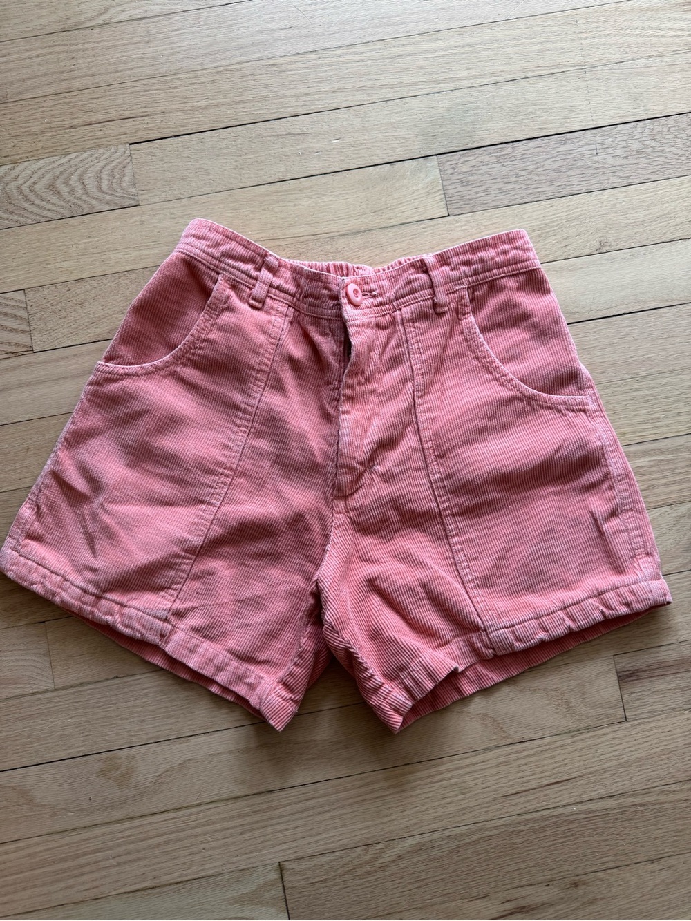 Jungmaven Pink High-Waist Corduroy Shorts